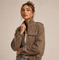 Suede bomber jacket