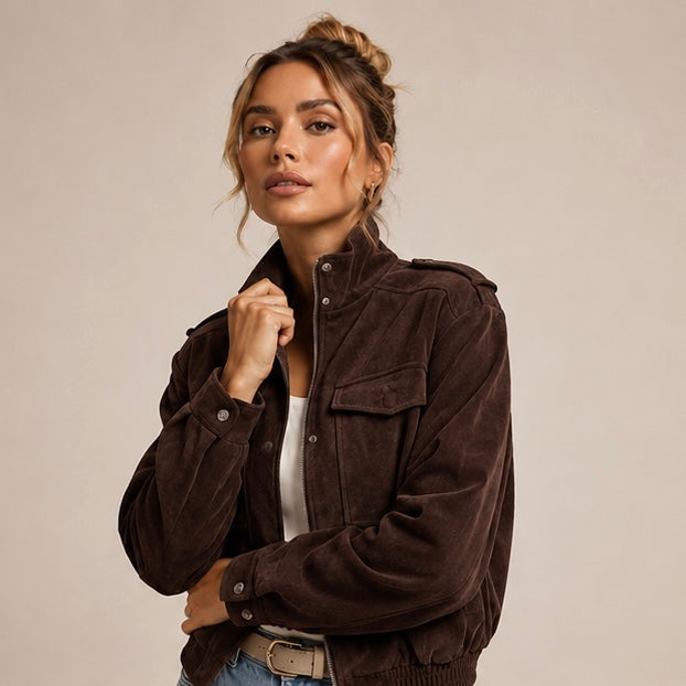 Suede bomber jacket