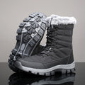 Winter Men's Snow Boots Warm Plush Anti Slip Outdoor Hiking Boots Women's Mid Length Boots Couple Sports Shoes Boots Size 36-48